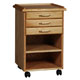 SMI Medium Oak Taboret 3 Drawer w / Adj. Shelf
