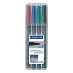 Staedtler Lumocolor Markers Superfine 4 Color Set (313 WP4)