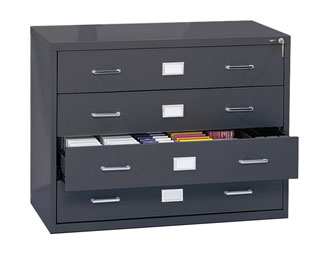 Safco Computer Disk/Data Cabinet 4 Drawer Charcoal (4930CH)