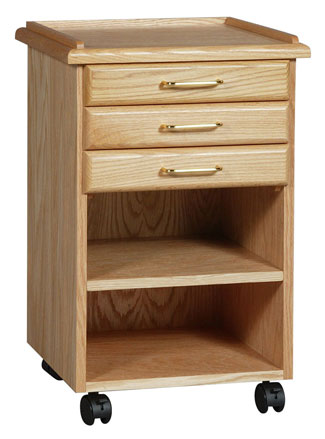 Click here to view larger image SMI Natural Oak Taboret 3 Drawer w / Adj. Shelf