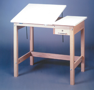 SMI 4-Post Unfinished Wood Split Top Drafting Table 36