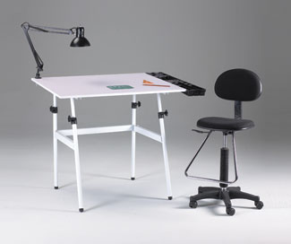 Martin Berkeley Classic Combo I Drafting Station White/Black (U-DS14041WH)