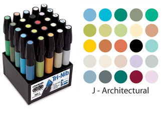 Chartpak Architectural 25 AD Marker Set (Set J)