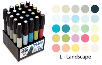 Chartpak Landscape 25 AD Marker Set (Set L)