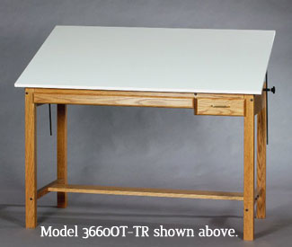SMI Oak 4 Post Drafting Table 37.5