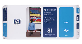 HP 81 Cyan Dye Printhead & Cleaner (C4951A)