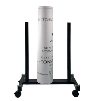 JPF 3-Roll Media/Plan Rack 500 ft roll capacity Black (M-700)