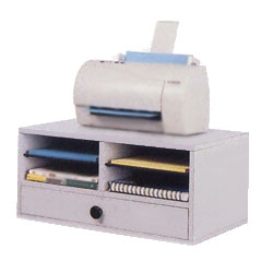 Safco Printer Stand w/4 Compartments & 1 Drawer Gray (9496GR)