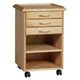 SMI Natural Oak Taboret 3 Drawer w / Adj. Shelf