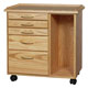 SMI Natural Oak Taboret 5 Drawers w/Vertical Side Storage