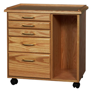 Click here to view larger image SMI Medium Oak Taboret 5 Drawers w/vertical side storage