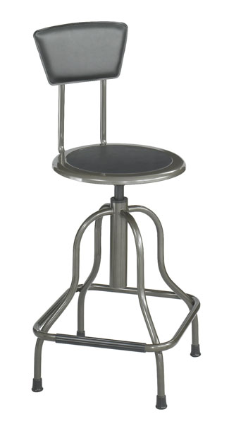 Safco Diesel High Base Industrial Stool w/Back (6664)