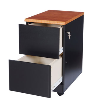 Spectrum Hi-Tech 2 Drawer Mobile File Cherry/Black (80150-CHB)