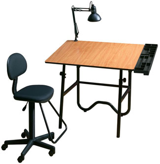 Click here to view larger image Alvin Creative Center Drafting Station Woodgrain/Black (CC2005EBWR)