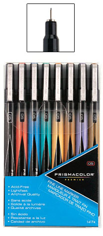 Prismacolor Premier Fine Line 8 Color Marker Set .5mm (14174)