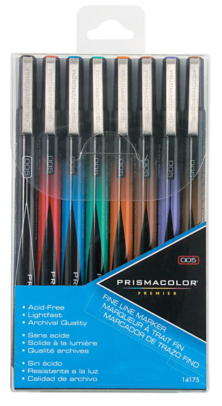 Prismacolor Premier Fine Line 8 Color Marker Set .05mm (14175)