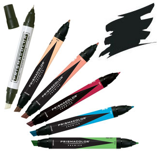 Prismacolor Premier Chisel/Fine Tip Art Marker Jet Black PM 211 (77559)