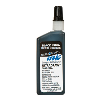 Koh-I-Noor Rapidograph Ultradraw Ink for Paper Black .75 oz (3085-F)