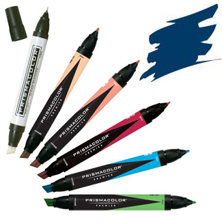 Prismacolor Premier Chisel/Fine Tip Art Marker Navy Blue PM 45 (1072)