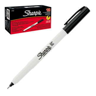 Sanford Sharpie Ultra Fine Point Black 12/Box (37001)