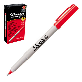 Sanford Sharpie Ultra Fine Point Red 12/Box (37002)