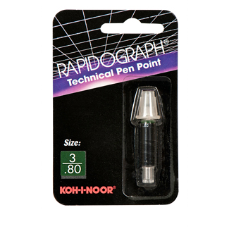 Koh-I-Noor Rapidograph Replacement Stainless Steel Point 3/.80mm