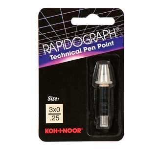 Koh-I-Noor Rapidograph Replacement Stainless Steel Point 3X0/.25mm