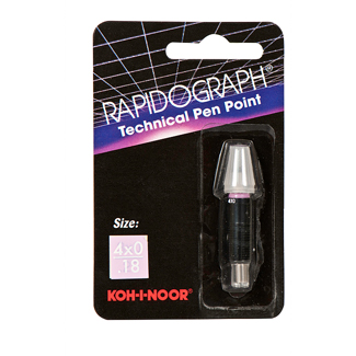 Koh-I-Noor Rapidograph Replacement Stainless Steel Point 4X0/.18mm