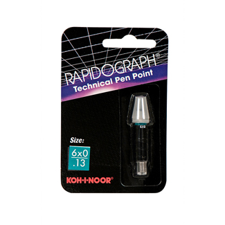 Koh-I-Noor Rapidograph Replacement Stainless Steel Point 6x0/.13mm
