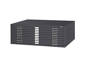Safco 10 Drawer Flat File 30 x 42 in Black (4986BL)