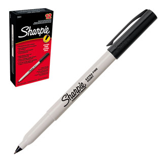 Sanford Sharpie Extra Fine Point Black 12/Box (35001)