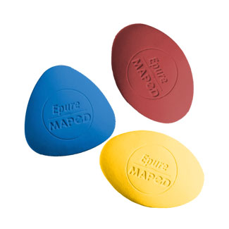 Alvin Oval and Triangular Graphite Erasers in Assorted Colors 15/box (1070AE)