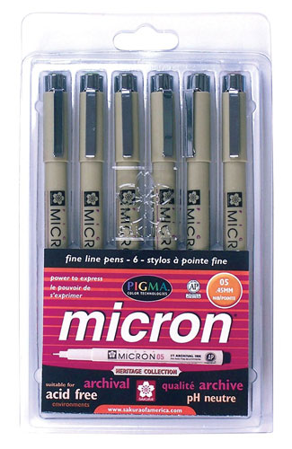 Sakura Pigma Micron Earth Tones 6 Pen Set .45mm (30069)