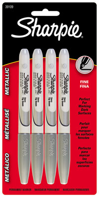 Sanford Sharpie Metallic Silver Fine Point Markers 4/pack (39109)