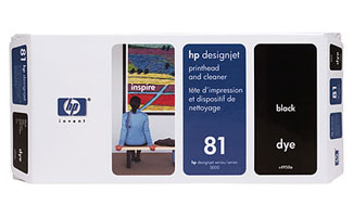 HP 81 Black Dye Printhead & Cleaner (C4950A)