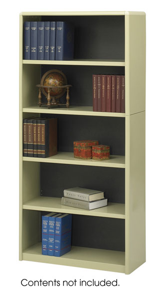 Safco Value Mate 5-Shelf Steel Bookcase Sand (7173SA)