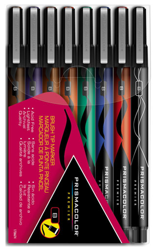 Prismacolor Premier Brush Tip 8 Color Marker Set (36674)