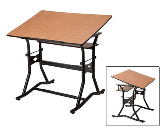 Click here to view larger image Alvin Design Stor Drafting Table III Blk/Cherry Woodgrain 30