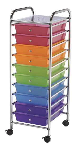Alvin Blue Hills Studio Storage Cart 10 Drawer Standard Multi