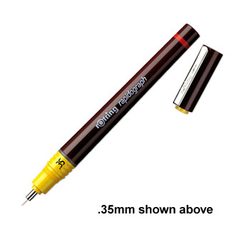 Rotring Rapidograph Technical Pen w/Stainless Steel Point .50mm (155 050)